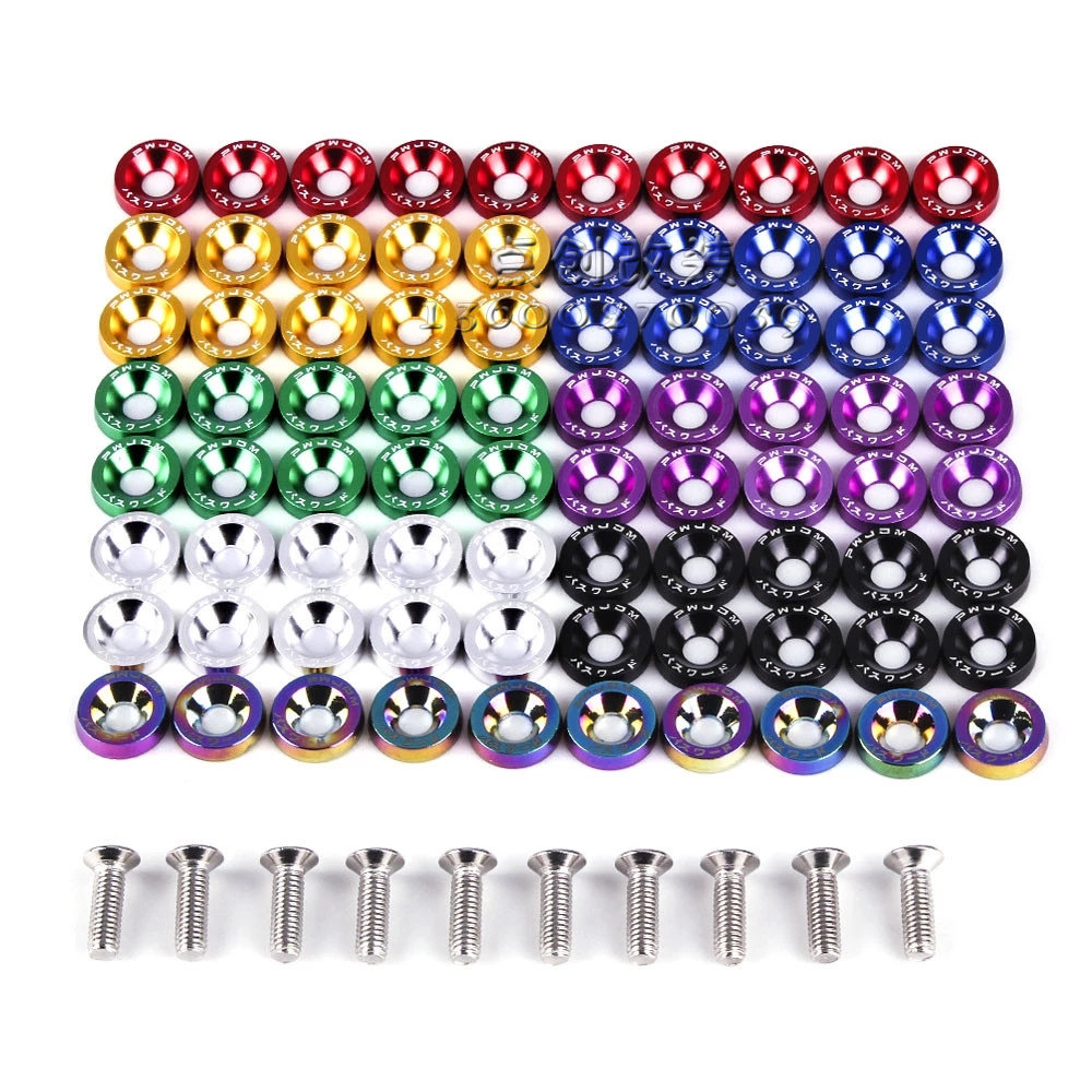 JDM汽车改装通用款装饰垫片 M6摩托车个性装饰车牌发动机舱10个装,淘宝优惠券,粉丝福利购,淘宝优惠卷