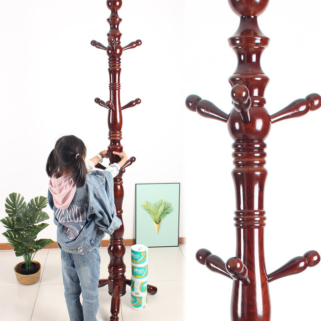 Solid wood coat rack floor-standing coat rack for bedroom and home use