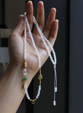 新中式长款项链女高级感轻奢小众叠戴秋冬毛衣链配饰