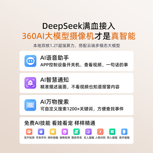 360摄像机家里室内监控AI增强版360度全景摄影头家用手机远程无线 - 图3