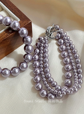 紫色手链玻璃施家珍珠