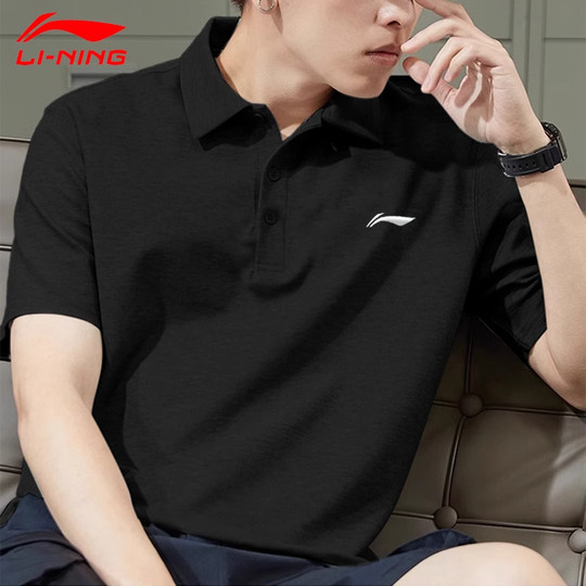 Li Ning POLO shirt cotton lapel short sleeve men's