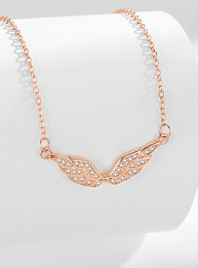 S925纯银天使之翼项链翅膀锁骨链