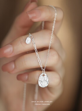 S925银大吉发财项链女复古国风轻奢高级感气质百搭锁骨链2026新款