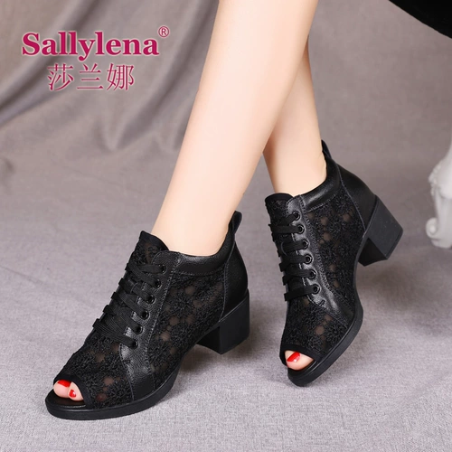 Летняя обувь, дышащие танцующие туфли, из натуральной кожи