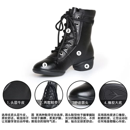 Демисезонная обувь, туфли, танцующие ботинки, из натуральной кожи, мягкая подошва