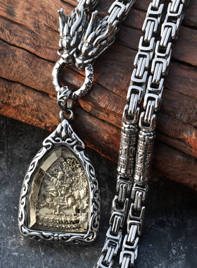 西藏多杰雄天项链男六字真言