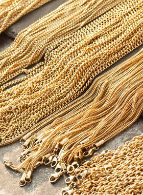 泰国佛牌链金色钛钢项链男女高级