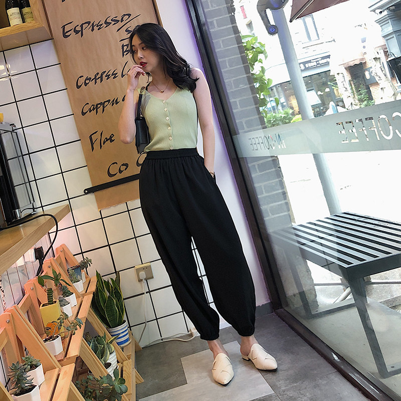 女夏季高腰宽松显瘦百搭灯笼裤 璟依服饰休闲裤