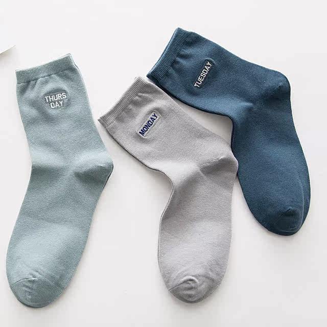 7 Doubles in autumn and winter Midtime thick cotton cotton week men's socks seven -day socks, female socks, sports couples