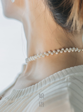 精致气质锁骨链毛衣链新娘配饰女