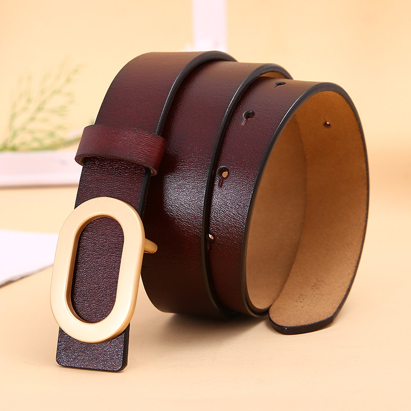 ins女款平滑扣真皮腰带休闲百搭配牛仔裤纯牛皮针扣皮带女士小众,淘宝优惠券,粉丝福利购,淘宝优惠卷