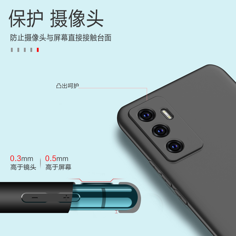 vivos10e手机壳磨砂vivis10e软壳外壳5g防摔vivos十e软硅胶全包vos10e保护套男女款V2130A时尚个性创意黑色 - 图0