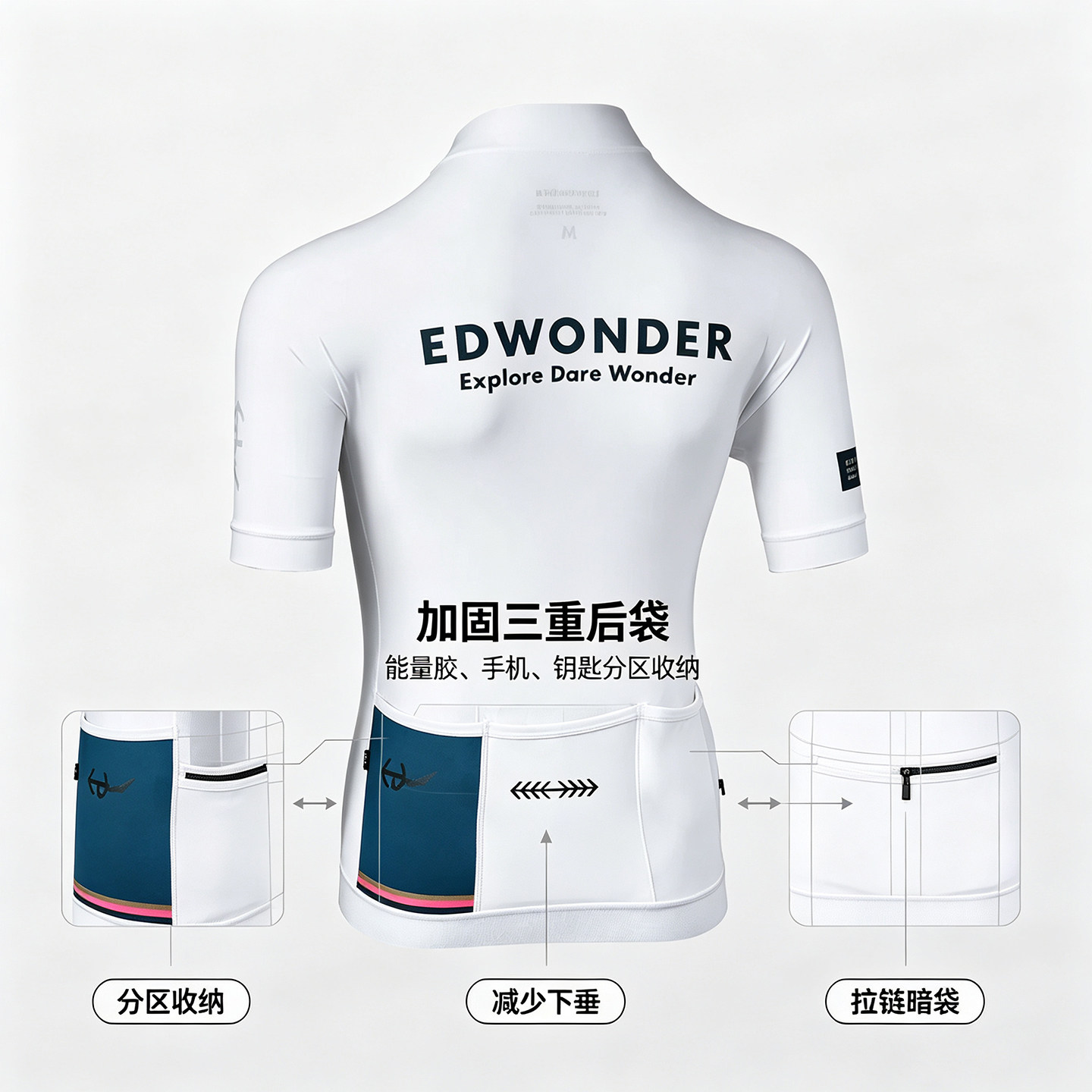 EdWonder cycling jersey men's spring and summer breathable and quick-drying