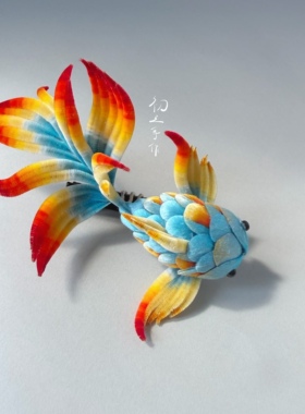 初三绒花发簪 富【桂】有【鱼】新中式发簪锦鲤胸针发夹古风发饰