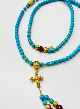 『松间照』一方青绿半寸松风万能链绿松色项链SP019