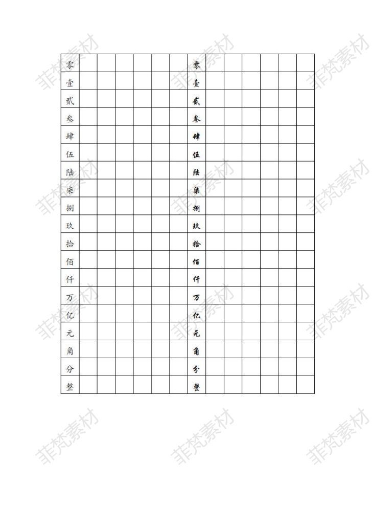 财会阿拉伯数字手写字帖电子版财务大小写数字描红练字帖 word-图3