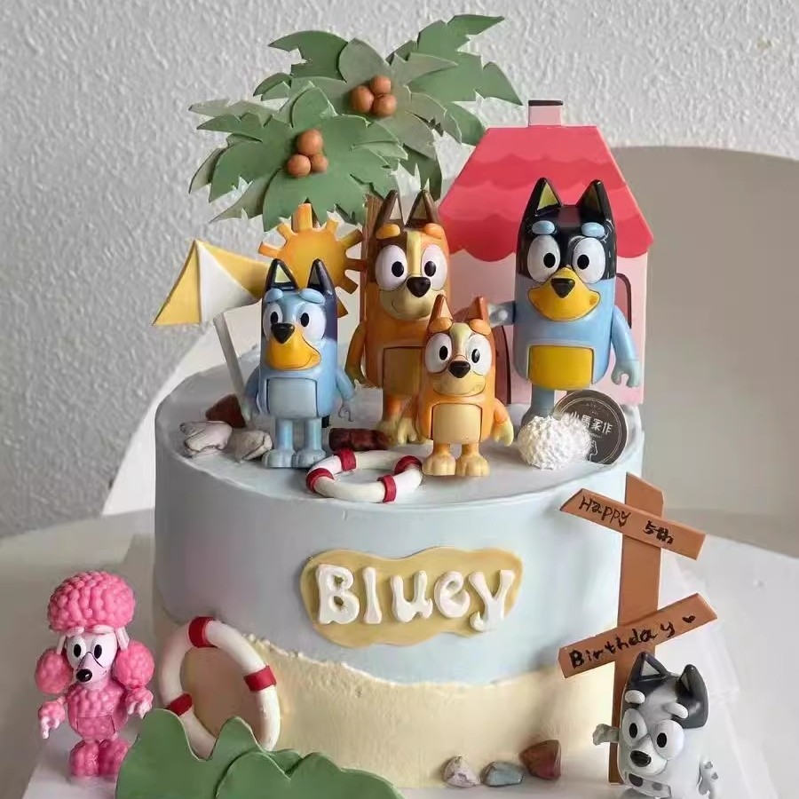 儿童生日小狗布鲁依公仔蛋糕装饰摆件卡通小房子椰树烘焙装扮插件,淘宝优惠券,粉丝福利购,淘宝优惠卷
