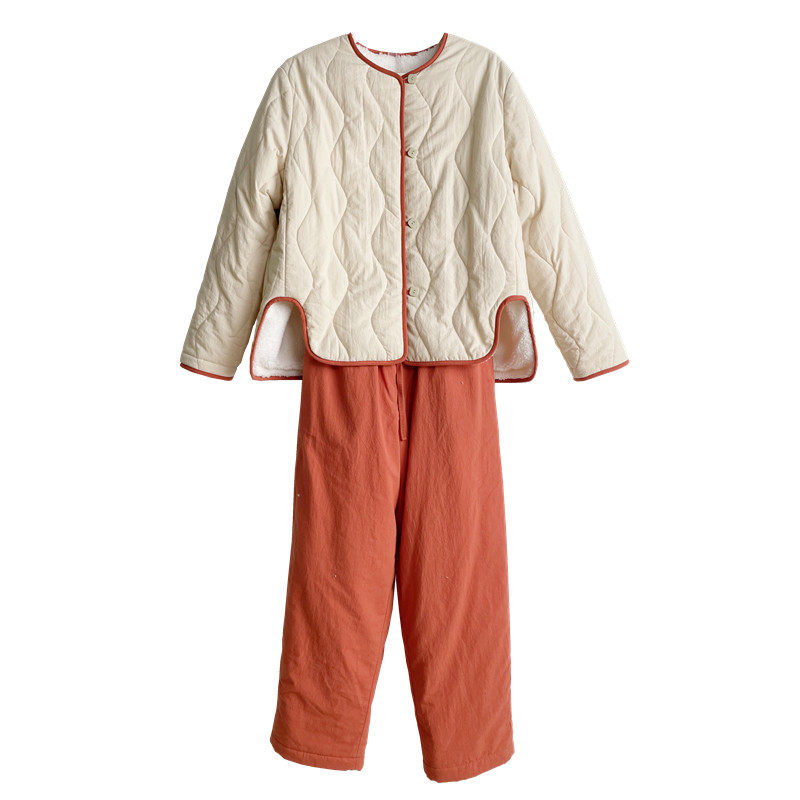 朵朵可可本命年夹棉睡衣女冬季中国风圆领畔扣纯棉衣裤家居服套装,淘宝优惠券,粉丝福利购,淘宝优惠卷