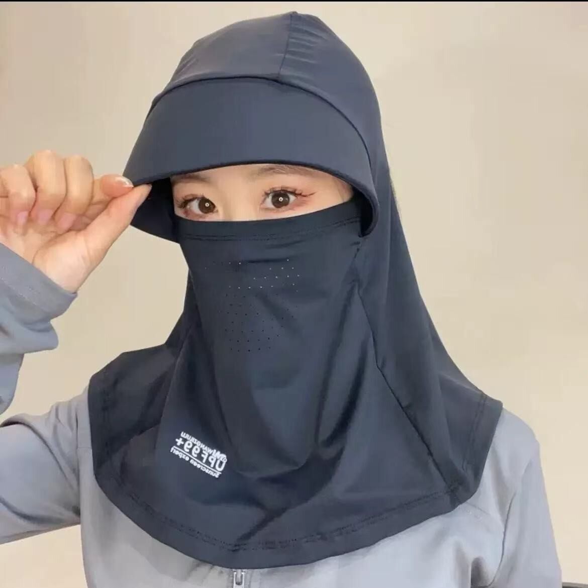 冰丝全脸遮阳护颈帽子