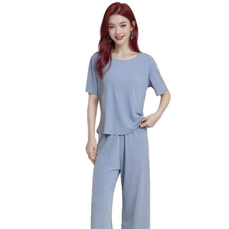 超薄款透气冰丝居服套装