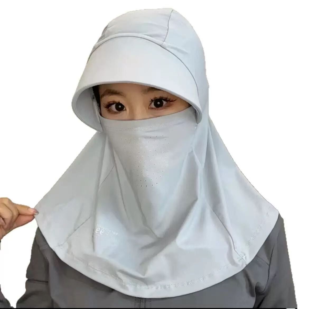 冰丝全脸遮阳护颈帽子