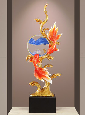 年年有余锦锂双鱼流沙画摆件