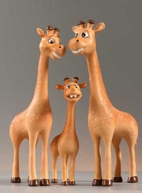 长颈鹿摆件创意装饰摆件树脂北欧