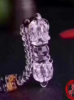 新款天然白水晶金刚杵吊坠原石精雕无优化降魔杵项链挂件男女