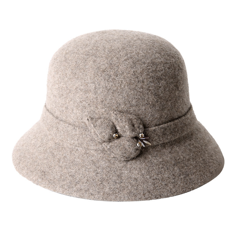 渔夫帽子女秋冬季百搭日系羊毛帽 蓝诗梦戴帽子