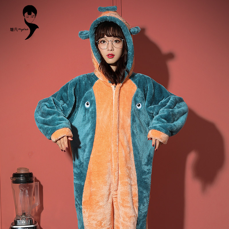 冬季双层珊瑚绒卡通连体男女睡衣 魅凡服饰睡衣/家居服套装