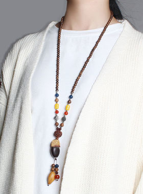 长款民族风毛衣链毛衣挂件百搭