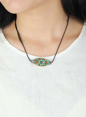 民族风项链复古百搭毛衣链女