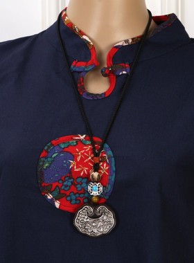 原创复古民族风檀木中国风藏银