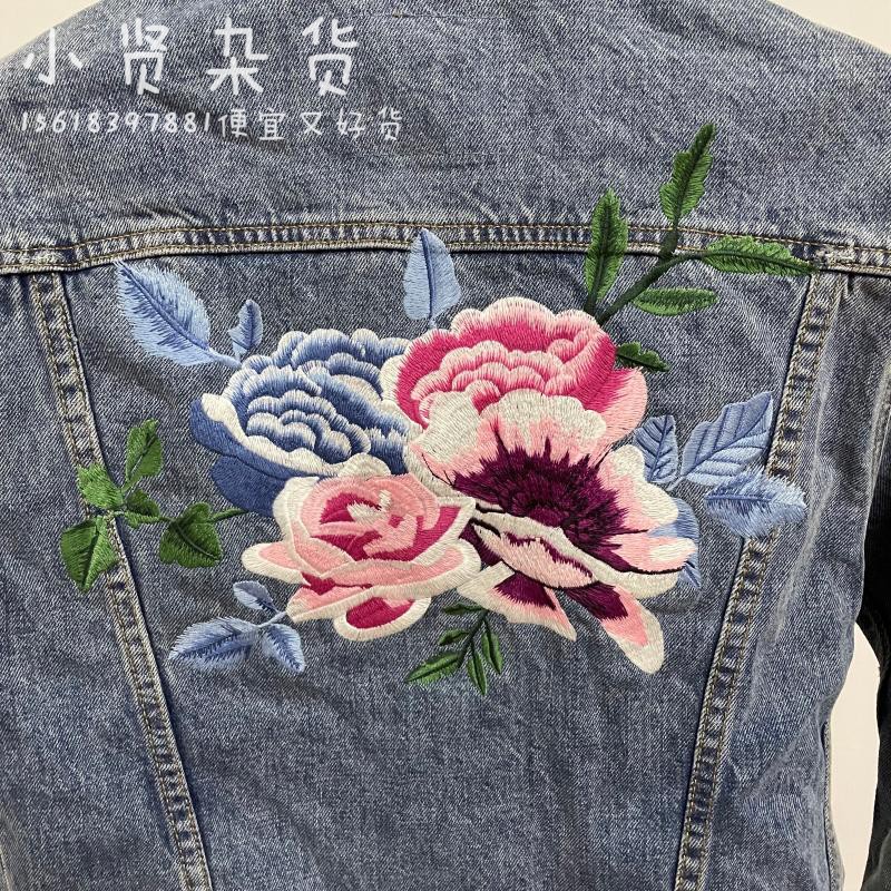 Levis/李维斯专柜正品女春秋花卉刺绣长袖牛仔夹克外套19748-0000 - 图1