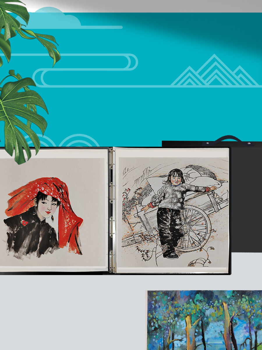 四尺斗方国画收纳册71*71正方形宣纸画收藏夹工笔山水活页文件夹,淘宝优惠券,粉丝福利购,淘宝优惠卷