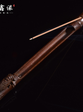 纯铜复古知足常乐线香插竹节摆件