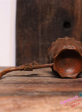 仿古风实心紫铜手持茶宠