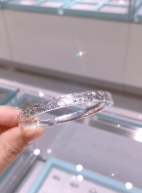 纯银手镯碎碎冰女纯银爆闪