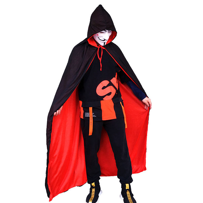 红黑吸血鬼披风巫师袍化妆舞会演出服万圣节服装成人死神披风斗篷