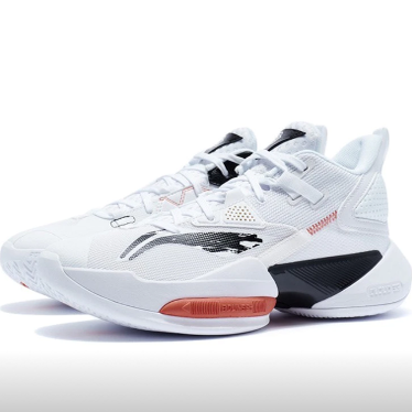 李宁 空袭8 透气回弹 支撑篮球鞋 白色/黑色ABPR035-4嘉兴顺丰仓 - 图0