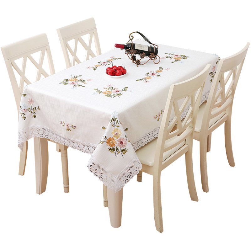家用布艺餐桌布台布布艺田园棉麻绣花茶几桌布中式轻奢长方形盖巾,淘宝优惠券,粉丝福利购,淘宝优惠卷