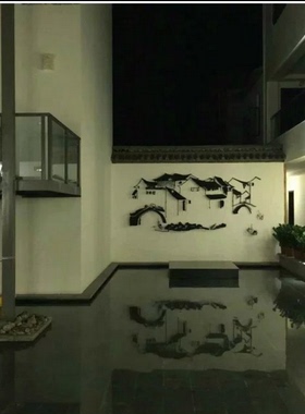 徽派建筑手绘模板绘画庭院装饰