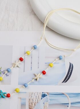 景德镇陶瓷海洋系列彩色串珠项链女高级感颈链锁骨链夏天配饰