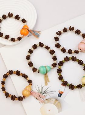 景德镇陶瓷手链葫芦咖啡豆串珠醒脑提神寓意手串摆摊货源厂家