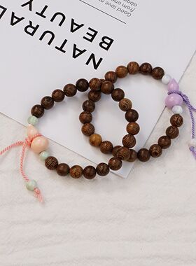 景德镇陶瓷葫芦手串禅意鸡翅木文艺复古新中式手链饰品摆摊货源