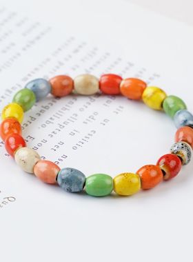 景德镇厂家货源小众新中式陶瓷手链瓷珠搭配手串复古手饰国风