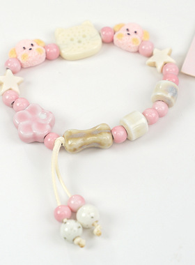 景德镇陶瓷手串卡通可爱重工风手串学生百搭爆款夜市摆摊手串