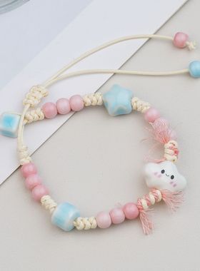 景德镇陶瓷饰品手工编织手链精致小饰品小众云朵高级感摆摊