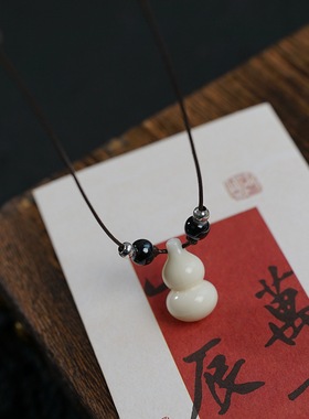 原创文艺简约时尚森系葫芦项链颈链长款女如意毛衣链饰品礼物女